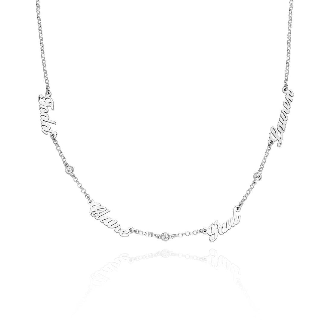 Christmas Gift Diamond Multiple Name Necklace Chain