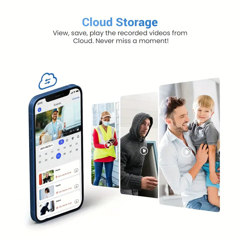 1080P Video Doorbell Camera Intelligent Body Detection Cloud Storage Real-time View