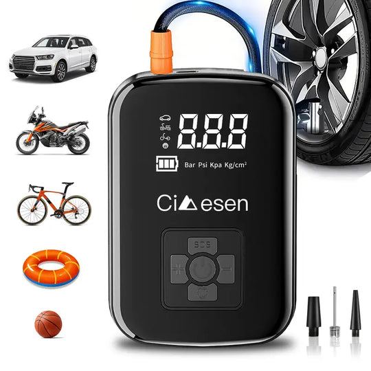 Portable Tire Inflator with Digital Display - Fast Cordless Air Compressor