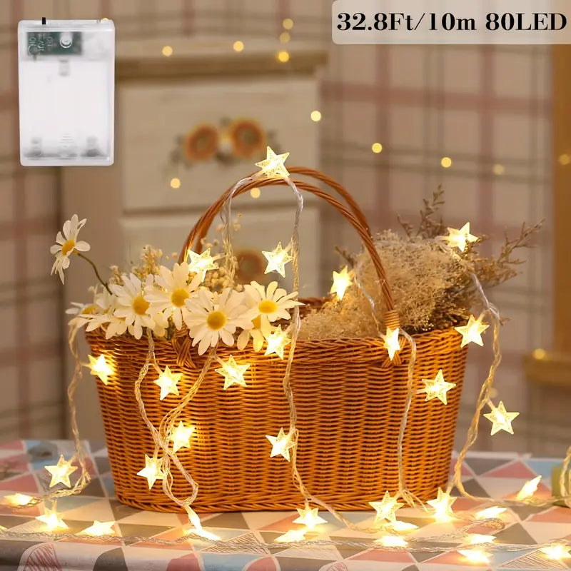 String Lights 10, 20, 30, 40, 80, LED Star String Lights