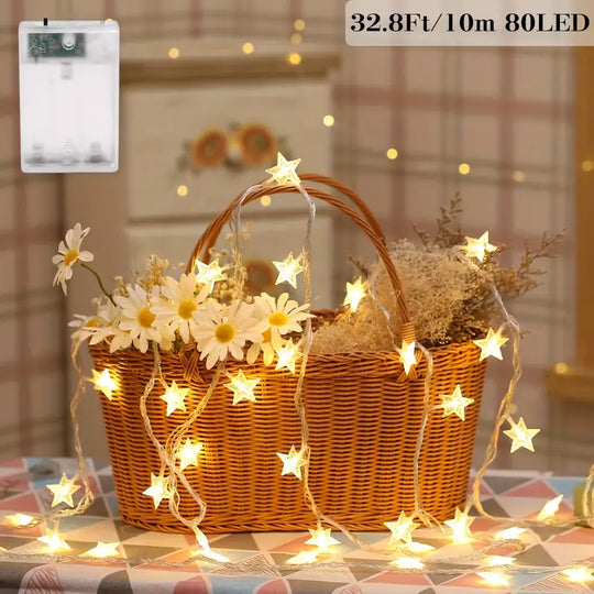 String Lights 10, 20, 30, 40, 80, LED Star String Lights