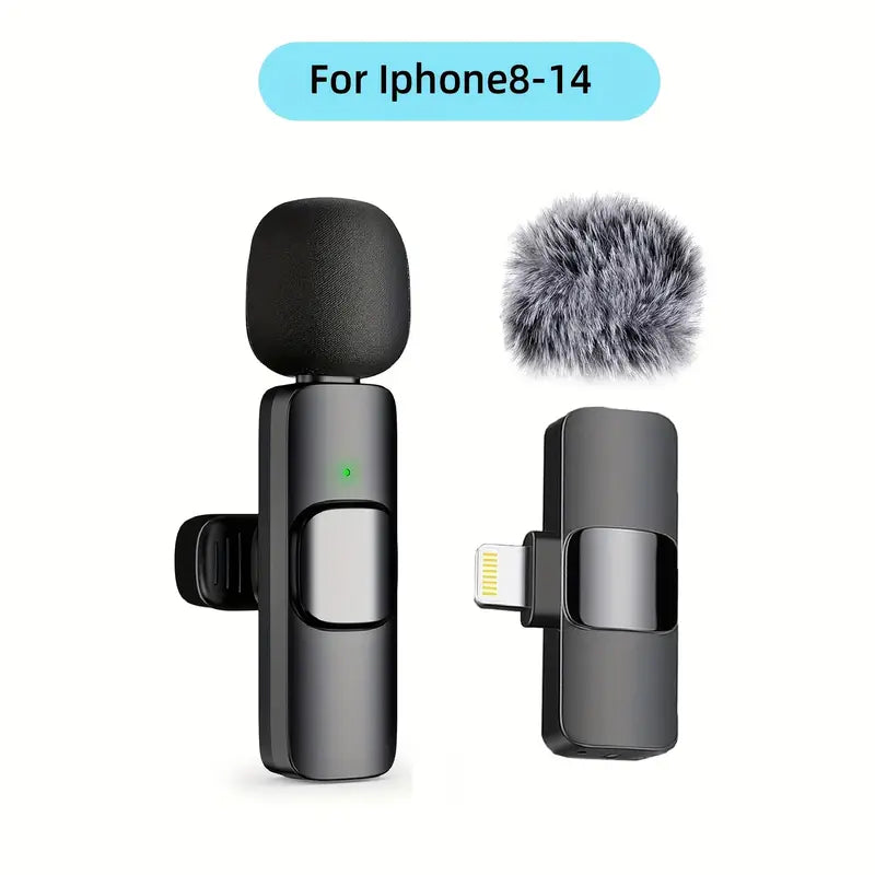 Wireless Lavalier Clip-On Microphone - USB-C Rechargeable