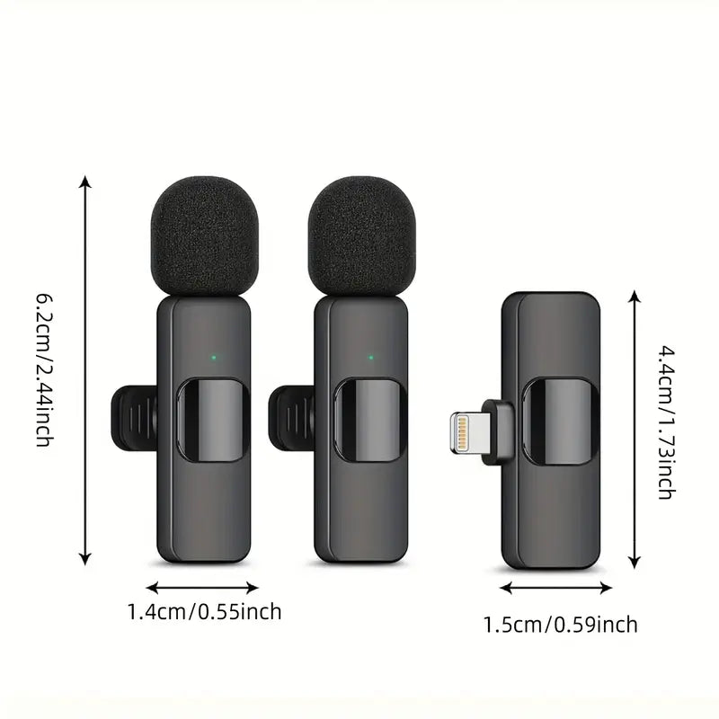 Wireless Lavalier Clip-On Microphone - USB-C Rechargeable