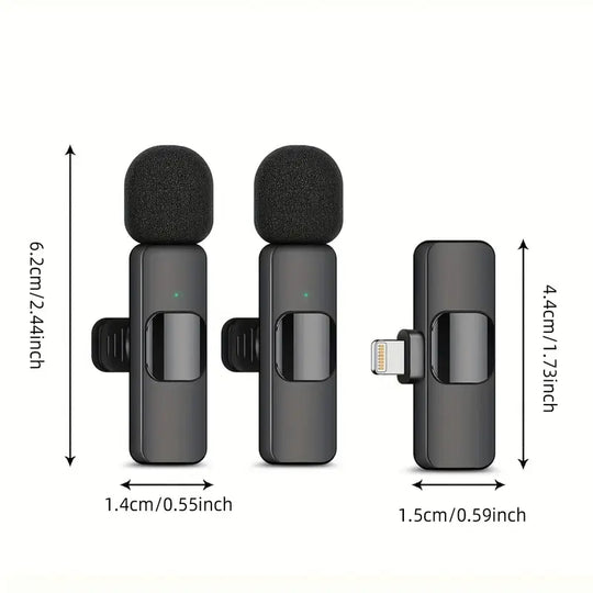 Wireless Lavalier Clip-On Microphone - USB-C Rechargeable