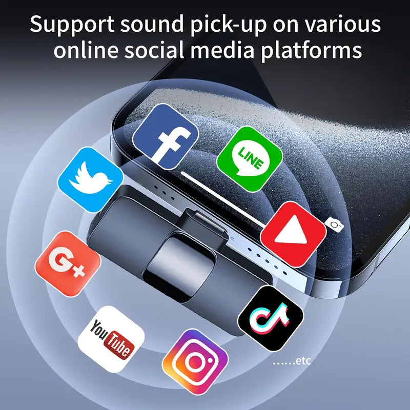 Wireless Lavalier Clip-On Microphone - USB-C Rechargeable
