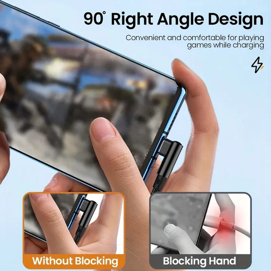 [Fast L-Shaped USB Cable] Fast Charging L-Shaped USB Cable for iPhone 14, 13, 12, 11, X, 8, 7, 7 Plus, 6, 6S, 5 and iPad