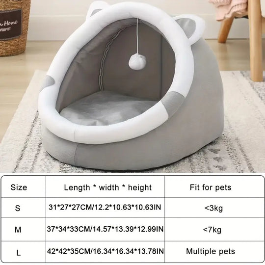 Christmas Gift Cozy Cartoon Cat Cave Bed - Keep Your Kitten Warm