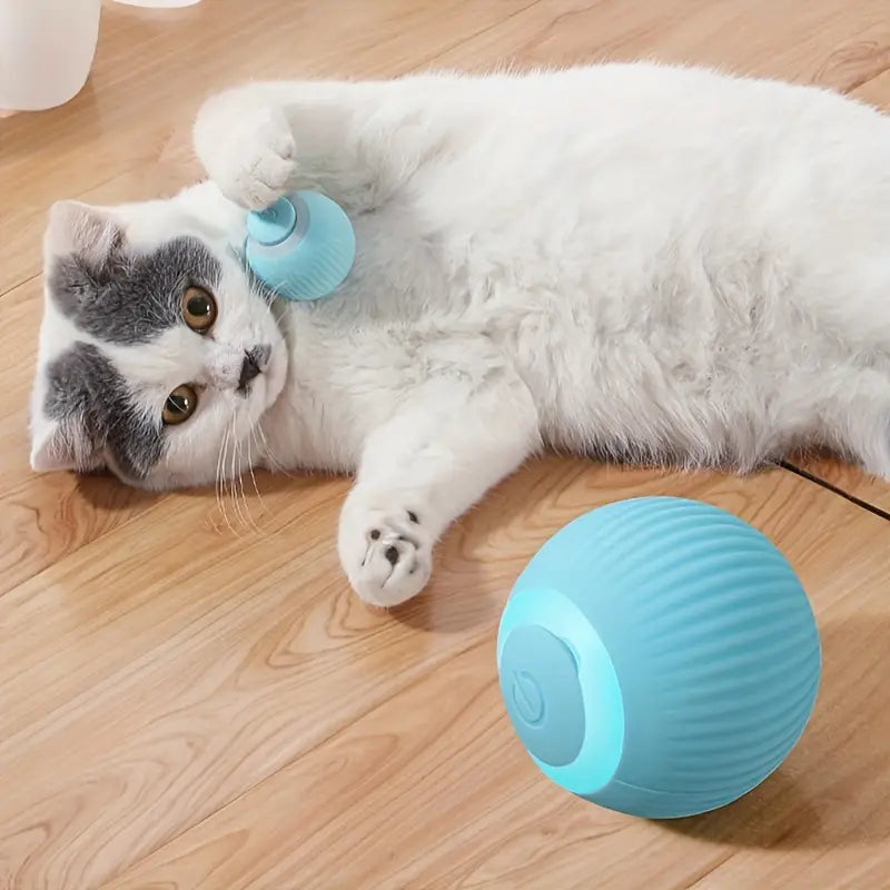 Smart Cat Ball Toy Cat Interactive Glow Ball: USB Rechargeable, Auto-Roll