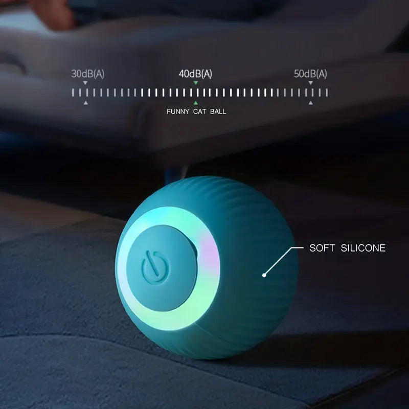 Smart Cat Ball Toy Cat Interactive Glow Ball: USB Rechargeable, Auto-Roll