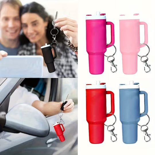 Mini Drink Container Key Chain Set - Detachable Lip Balm Holder