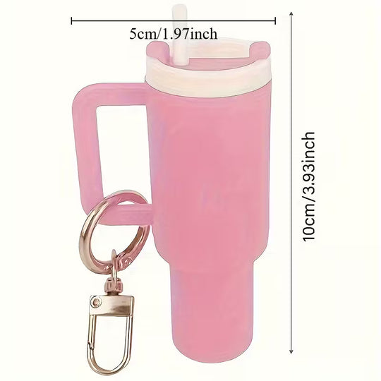 Mini Drink Container Key Chain Set - Detachable Lip Balm Holder