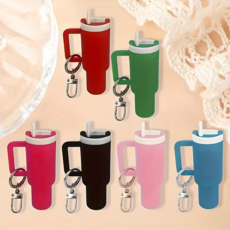 Mini Drink Container Key Chain Set - Detachable Lip Balm Holder
