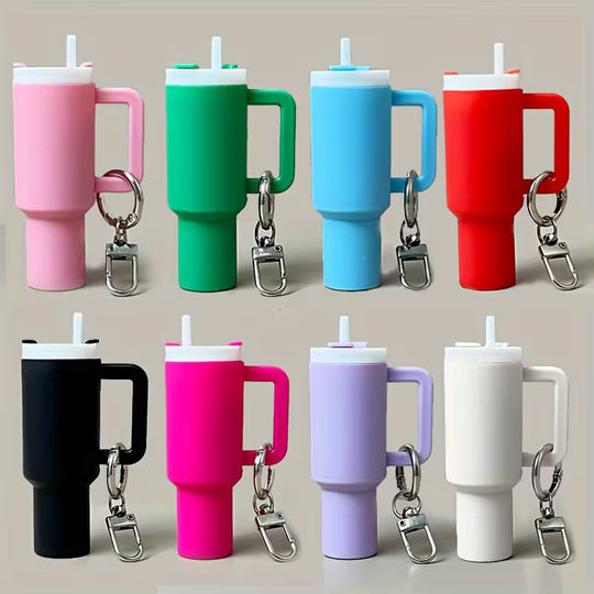 Mini Drink Container Key Chain Set - Detachable Lip Balm Holder