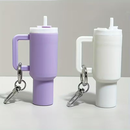 Mini Drink Container Key Chain Set - Detachable Lip Balm Holder