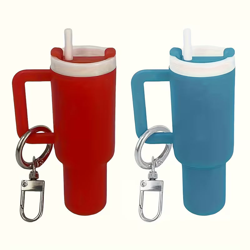Mini Drink Container Key Chain Set - Detachable Lip Balm Holder