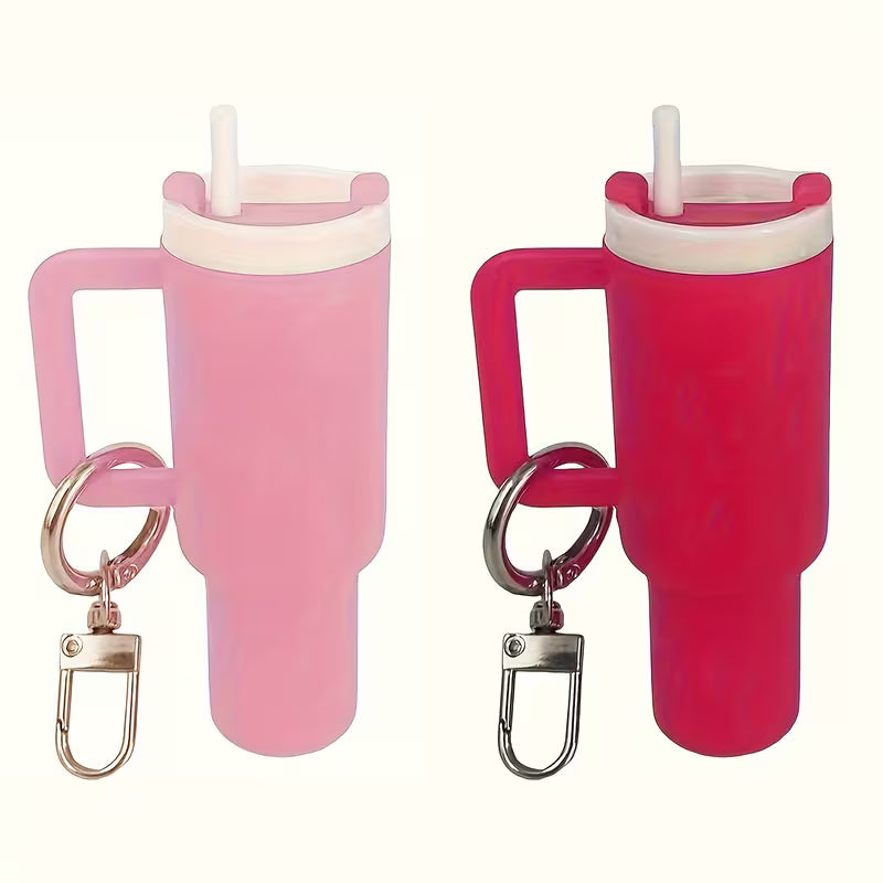 Mini Drink Container Key Chain Set - Detachable Lip Balm Holder