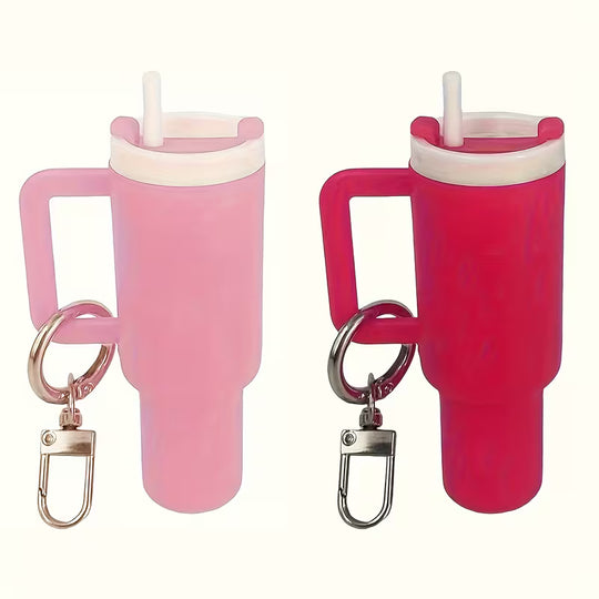 Mini Drink Container Key Chain Set - Detachable Lip Balm Holder