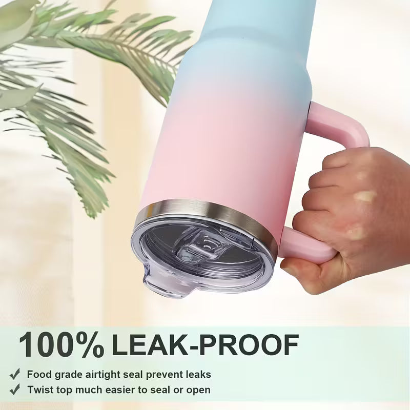 Christmas Cups 40 Oz Tumbler With Handle Insulated Water Bottle Carrier Bag With Lid And Straw