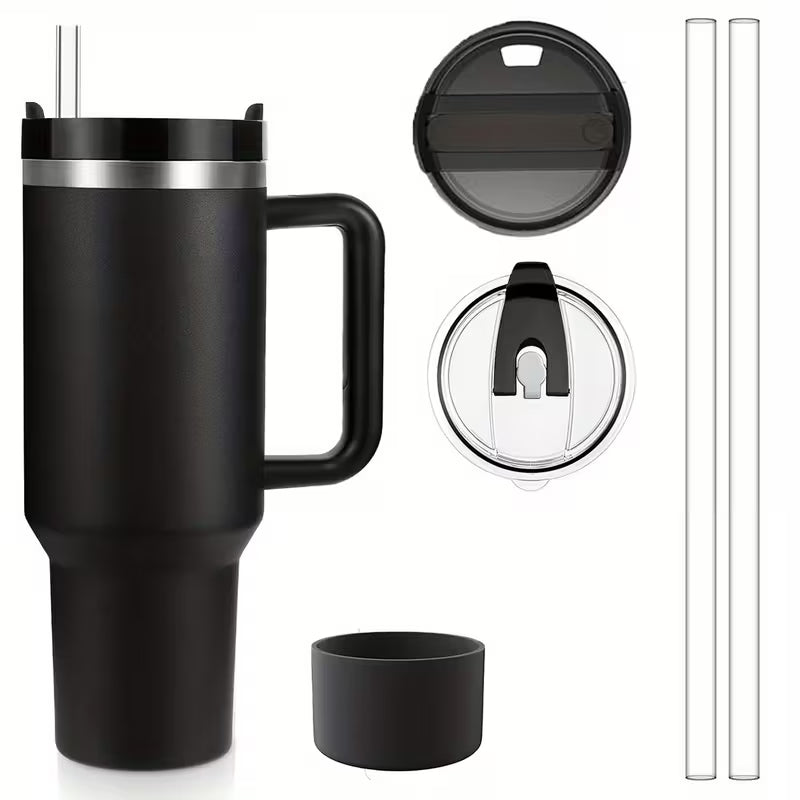Christmas Cups 40 Oz Tumbler With Handle Insulated Water Bottle Carrier Bag With Lid And Straw