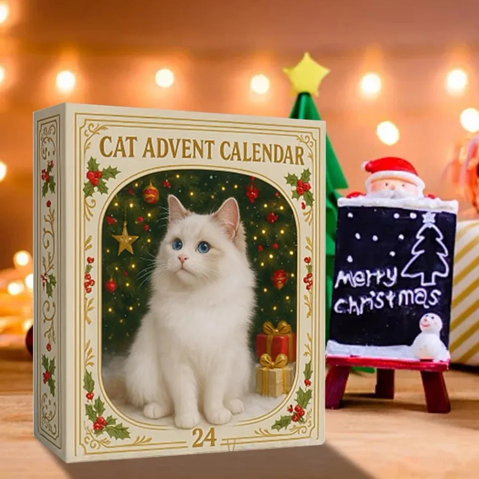 Christmas Gift 2025 Cat Advent Calendar - 24 Acrylic Kitten Ornaments Christmas Countdown