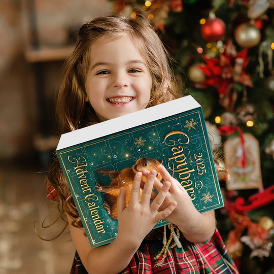 Christmas Gift Capybara Advent Calendar with 24 2D Flat Capybara Xmas Countdown Calendar