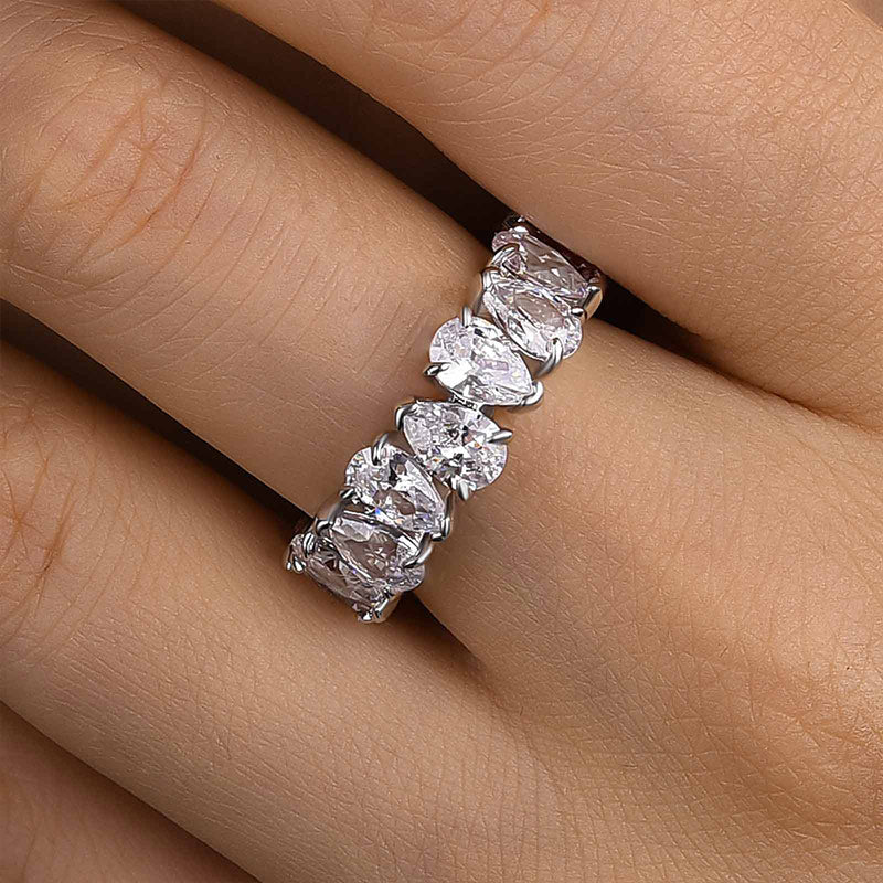 Maxine Special Full Pear Cut Women's Wedding Band In Sterling Silver