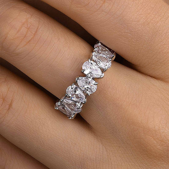 Maxine Special Full Pear Cut Women's Wedding Band In Sterling Silver