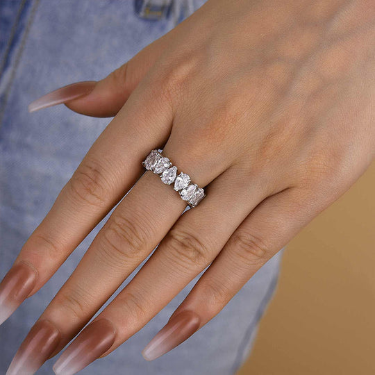 Maxine Special Full Pear Cut Women's Wedding Band In Sterling Silver
