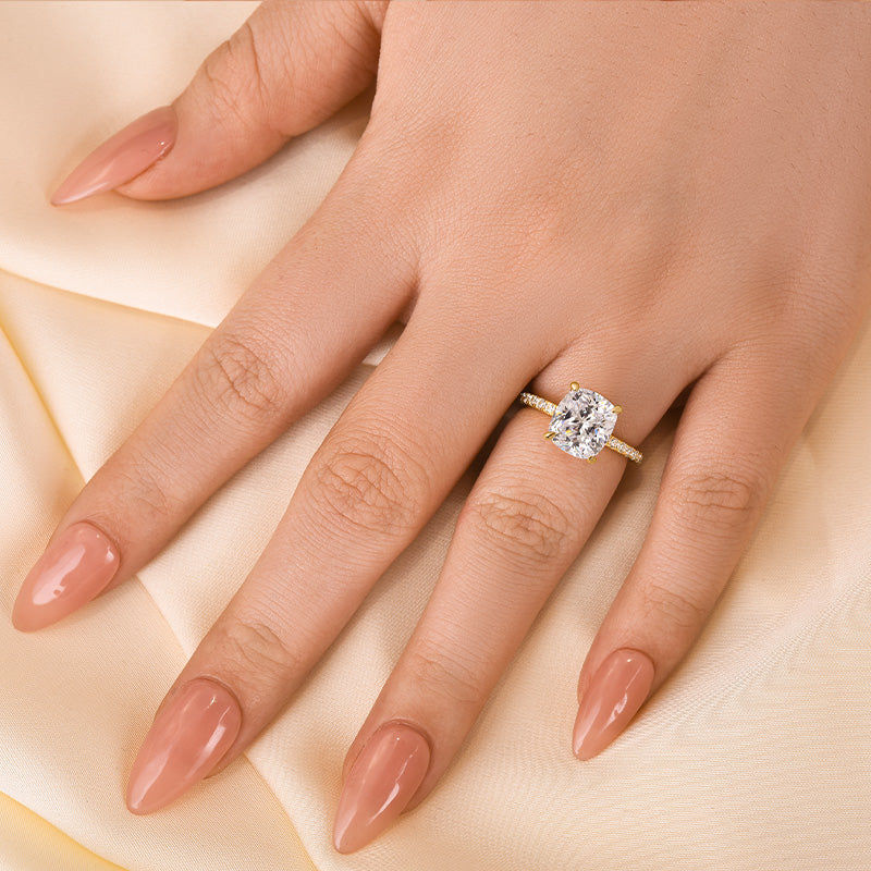 3.0 Carat Cushion Cut White Sapphire Women's Engagement Ring In Sterling Silver