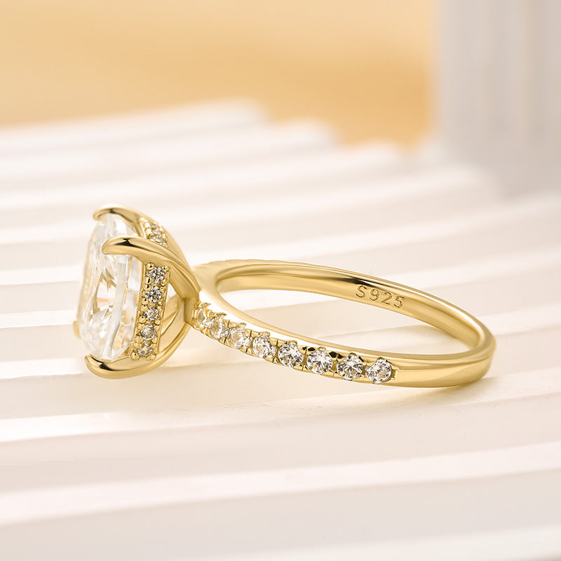 3.0 Carat Cushion Cut White Sapphire Women's Engagement Ring In Sterling Silver