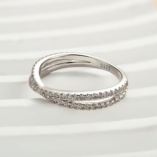 Classic X Criss Cross Wedding Band For Women In Sterling Silver