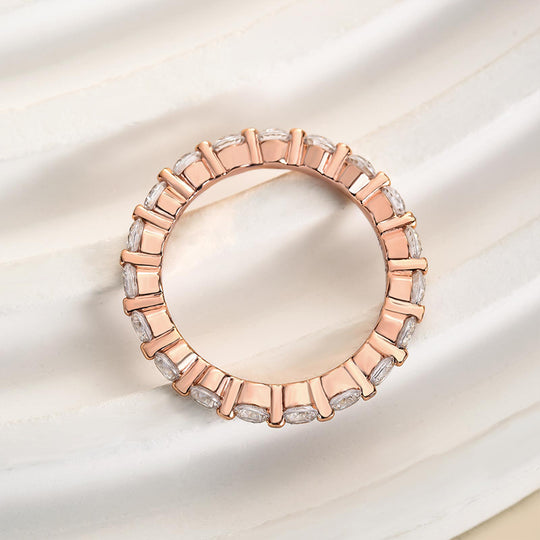 Sterling Silver Eternity Round Cut Women's Stackable Wedding Band