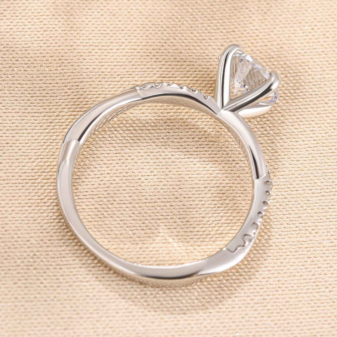Twist 1.25 Carat/2.0 Carat Round Cut Promise Ring For Her In Sterling Silver