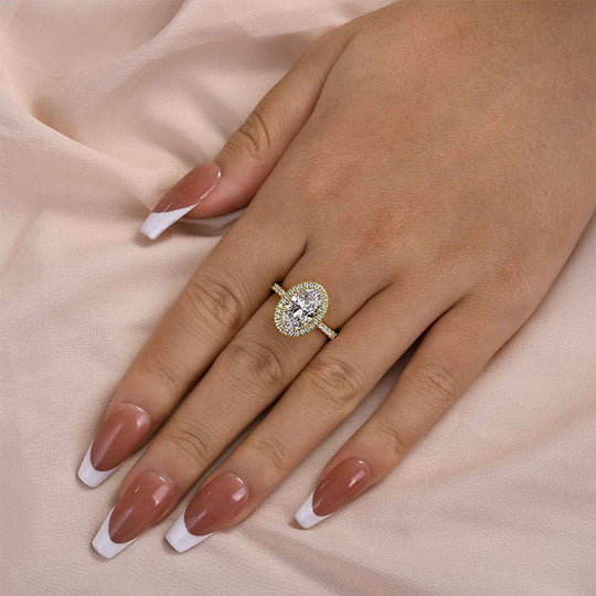 Maxine Excellent Halo Oval Cut Engagement Ring