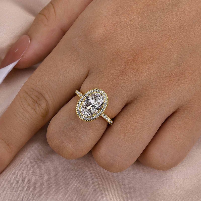 Maxine Excellent Halo Oval Cut Engagement Ring