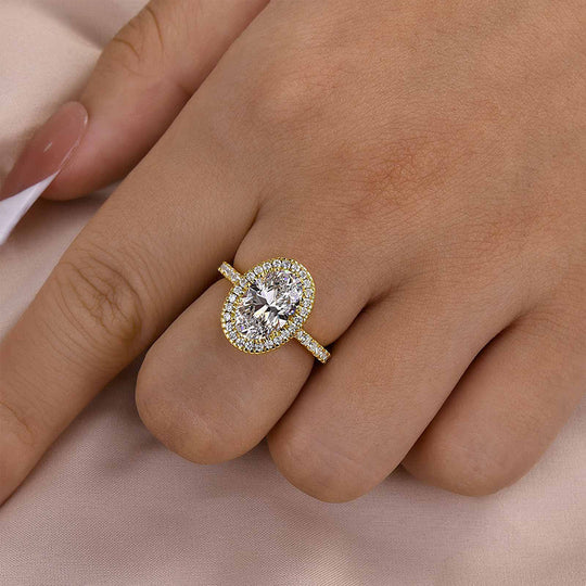 Maxine Excellent Halo Oval Cut Engagement Ring