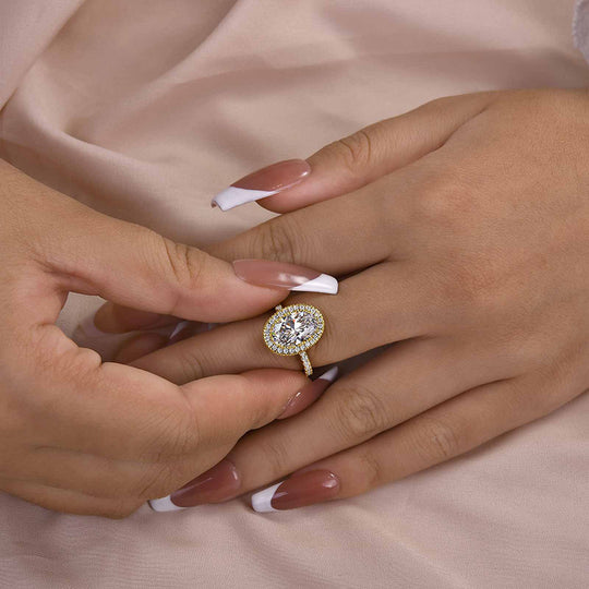 Maxine Excellent Halo Oval Cut Engagement Ring