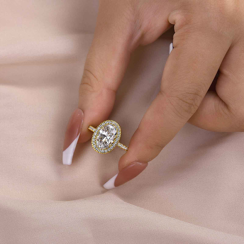 Maxine Excellent Halo Oval Cut Engagement Ring