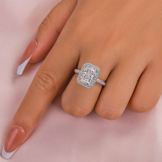 Maxine Noble Halo Radiant Cut Engagement Ring