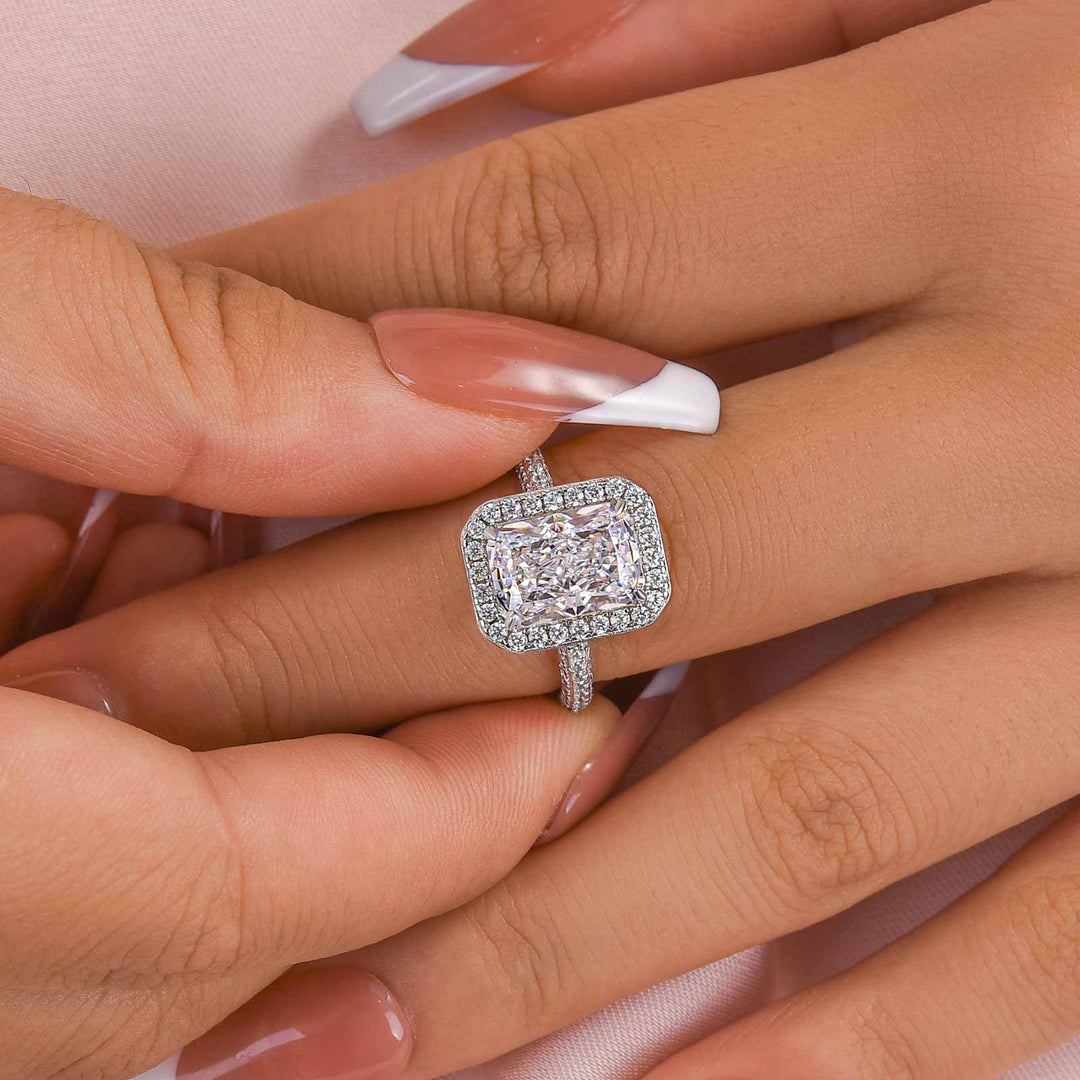 Maxine Noble Halo Radiant Cut Engagement Ring
