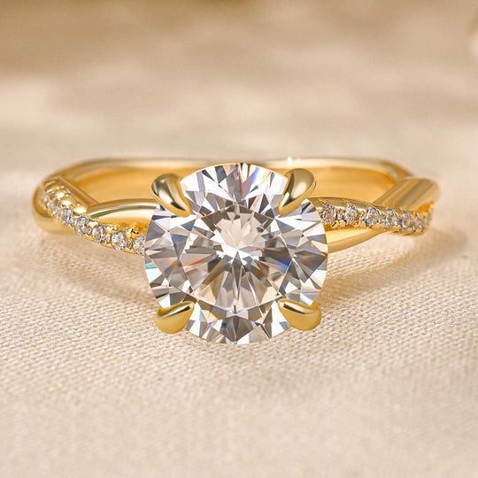 Twist 1.25 Carat/2.0 Carat Round Cut Promise Ring For Her In Sterling Silver