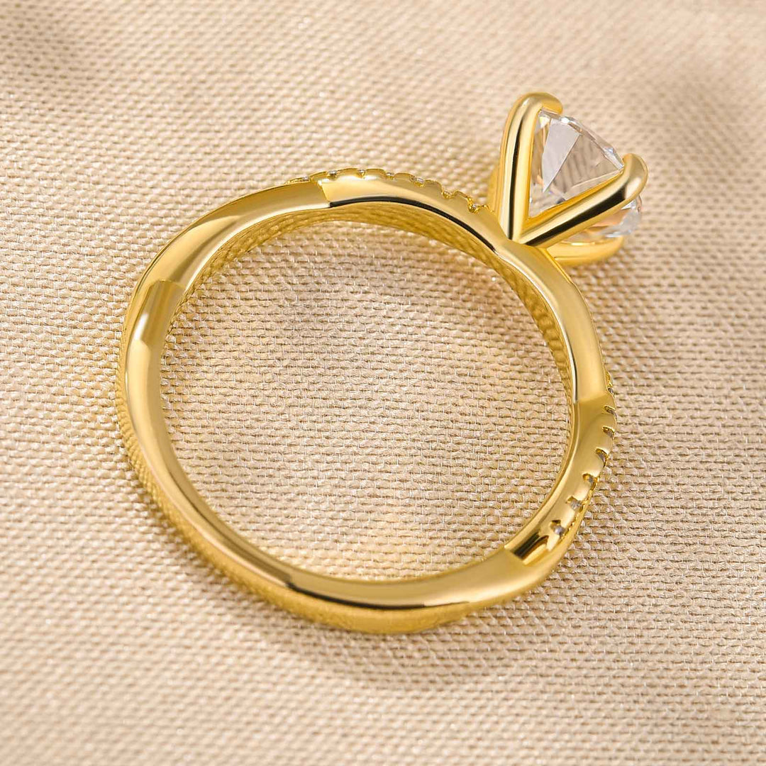 Twist 1.25 Carat/2.0 Carat Round Cut Promise Ring For Her In Sterling Silver