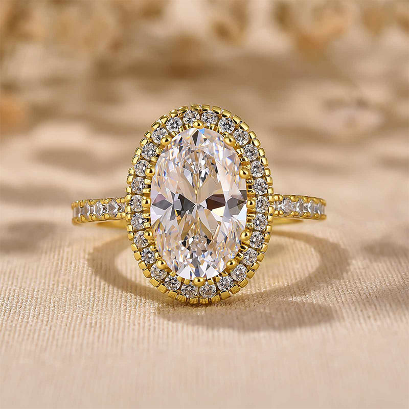 Maxine Excellent Halo Oval Cut Engagement Ring