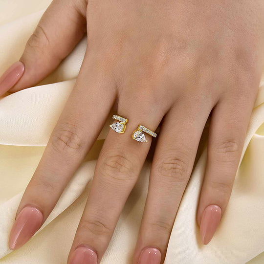 Maxine Classic Pear Cut Open Wedding Band In Sterling Silver