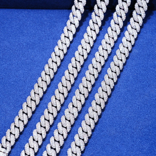 Cuban Link Chain (10mm) in White Gold / 18K Gold