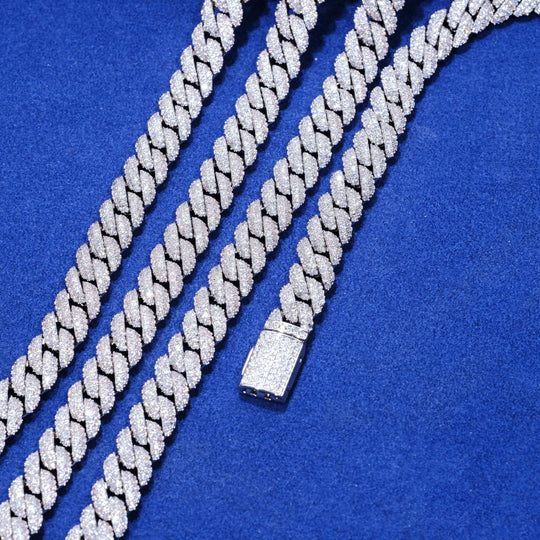 Cuban Link Chain (10mm) in White Gold / 18K Gold