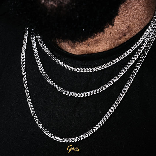 5mm Miami Cuban Link Chain In White Gold