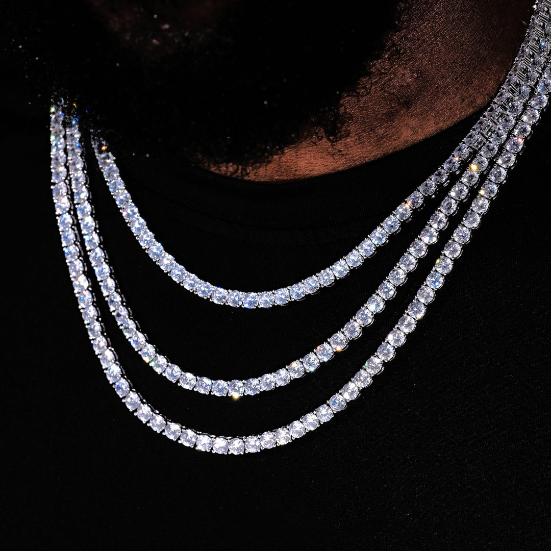 5mm 18K Gold-Plated Iced Bling Bling Tennis Chain