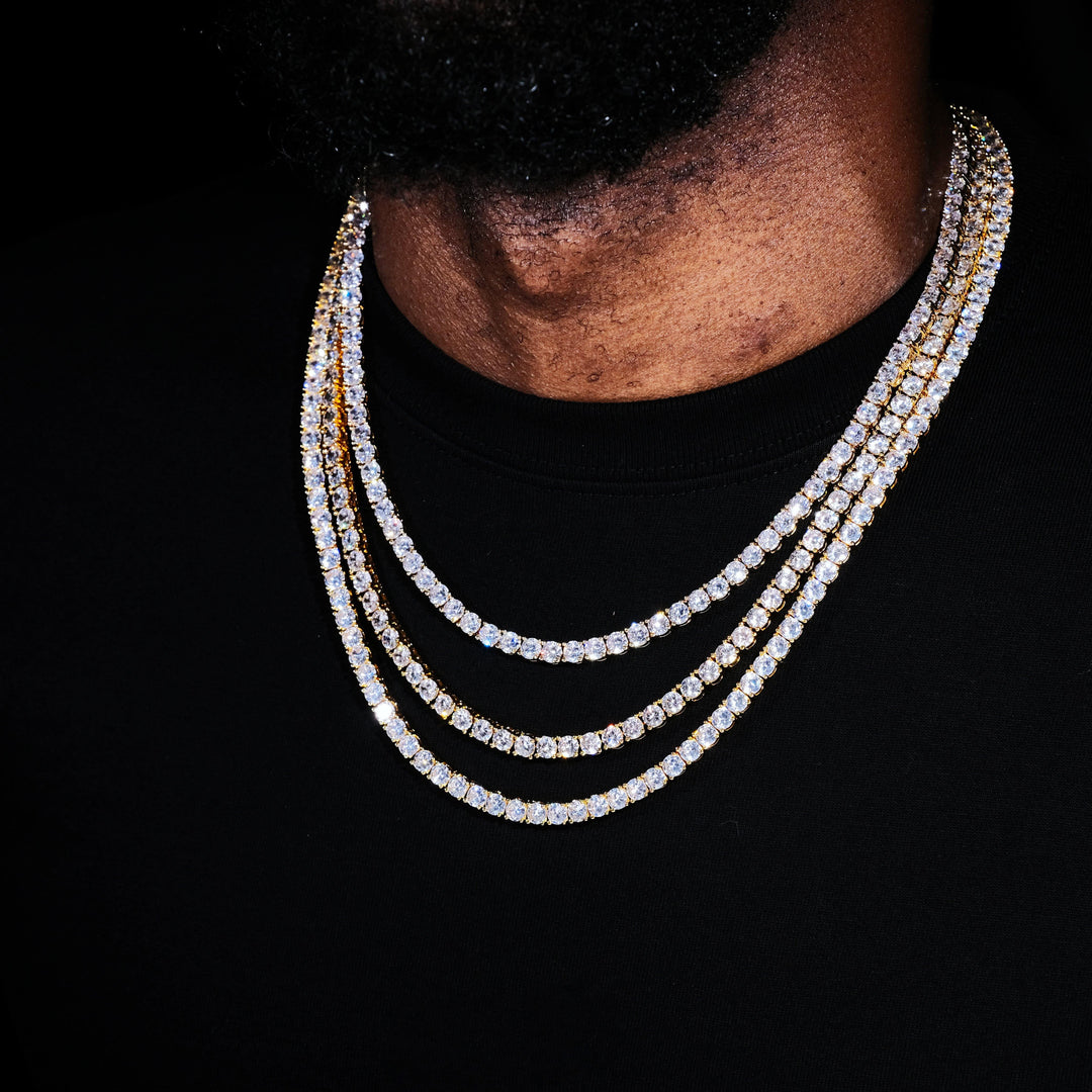 5mm 18K Gold-Plated Iced Bling Bling Tennis Chain