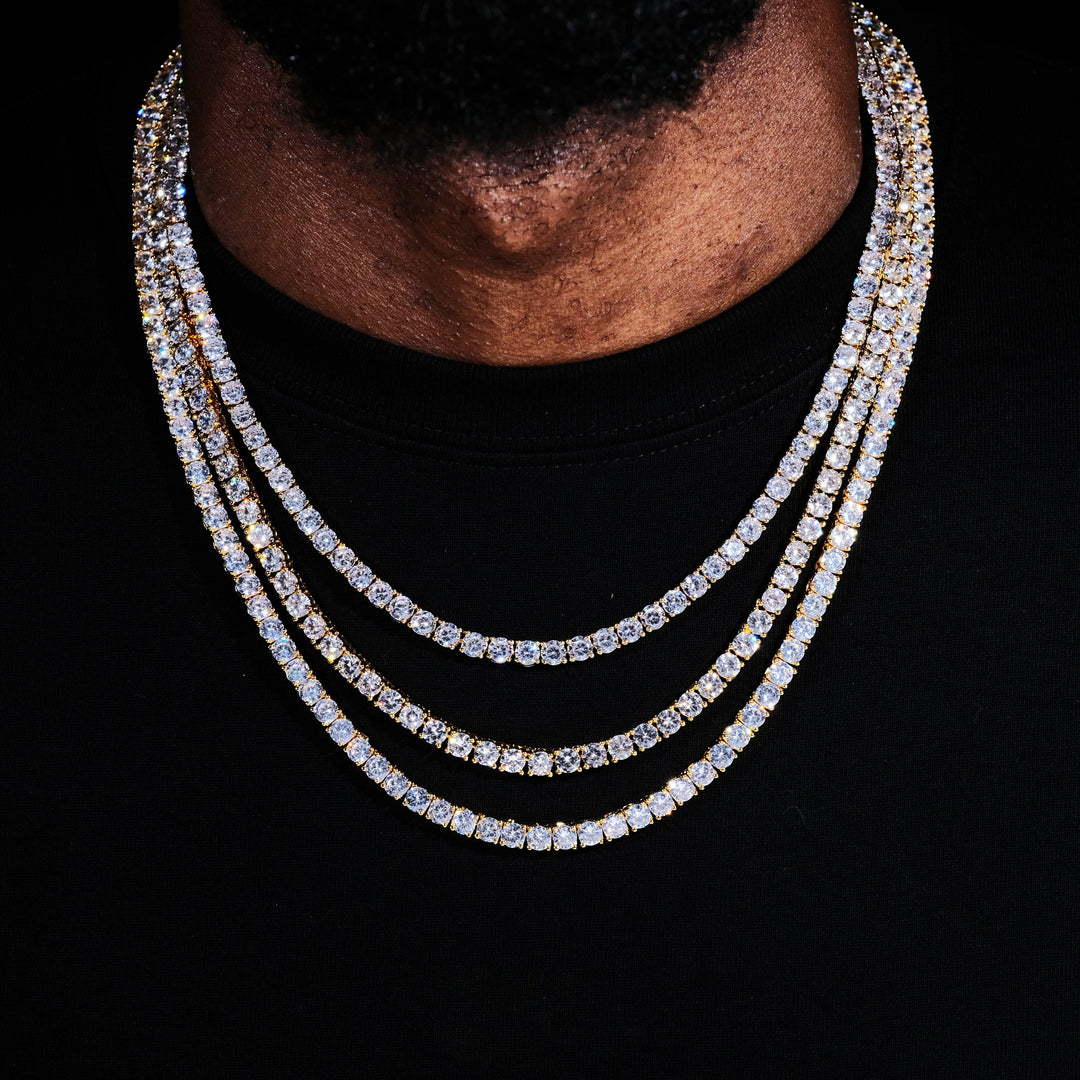 5mm 18K Gold-Plated Iced Bling Bling Tennis Chain